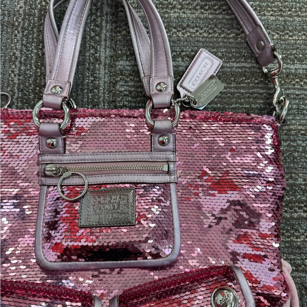 COACH POPPY RARE Limited Edition Sequin pink bag - Picture 4 of 8